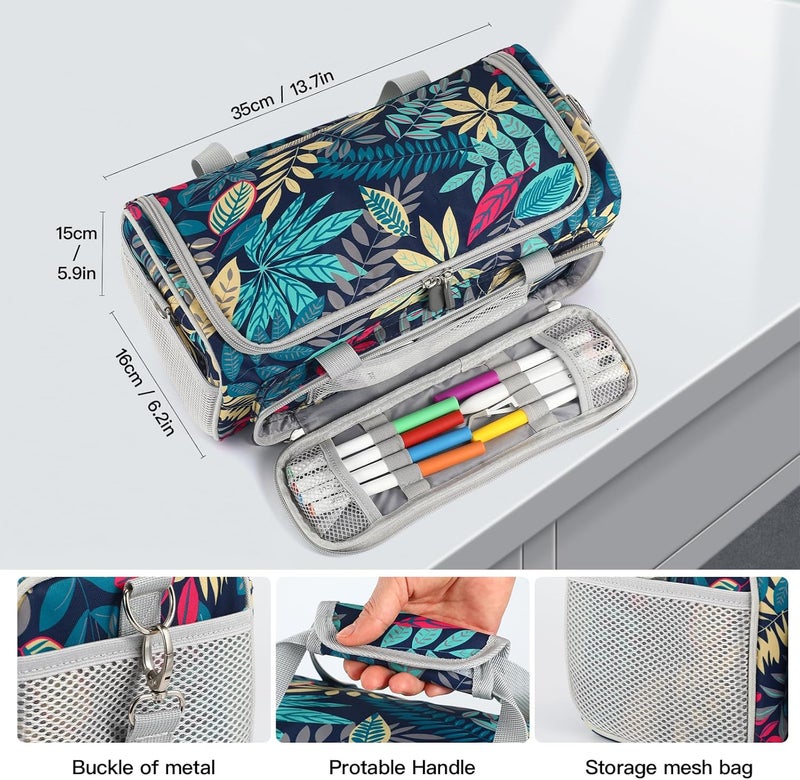 LEFORZ Carrying Case Compatible with Cricut Joy Xtra Smart Cutting Machine(13.7''L x 6.2''W x 5.9''H),Protable Storage Bag with Shoulder Strap Compatible with Cricut Joy Xtra Accessories,Cricut Tools,Print - Image 3